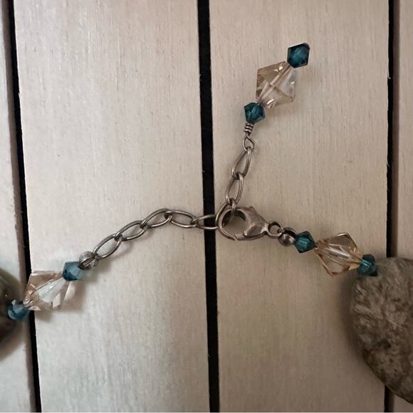 Green Rainforest Jasper Stone and Bead Pendant Necklace - Picture 3 of 6